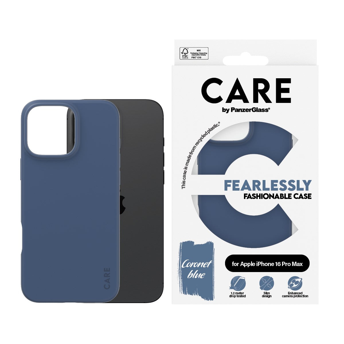 CARE by PanzerGlass® Fashionable Case Blue iPhone 16 Pro Max